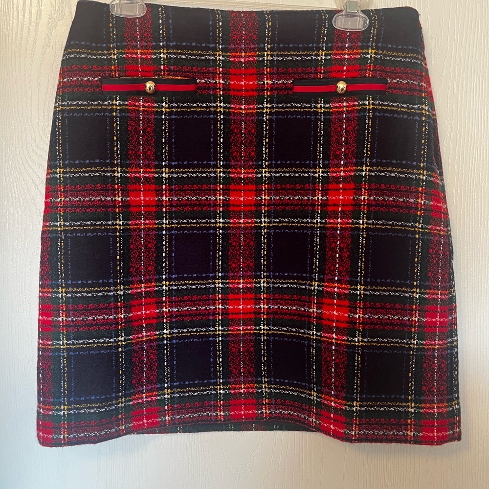 NWT Talbots Glee Plaid A-Line Skrt Size 6